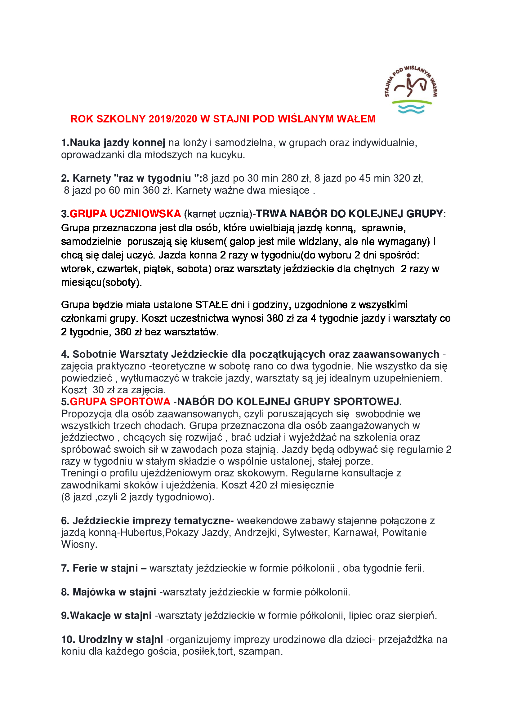 rok szkolny 2019/2020